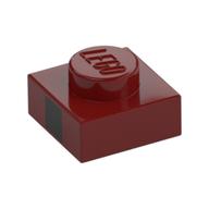 Деталь LEGO Plate 1 x 1 with Black Square Print, Темно-красный