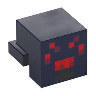 Деталь LEGO Minifig Head Special, Cube with Rear Ledge, Pixelated Red and Black Face Print (Spider), Темно-синий