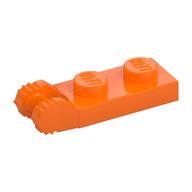 Деталь LEGO Пластина шарнирная фиксирующая 1 x 2, с 2 пальцами на торце, без паза, с 7 зубьями, Оранжевый