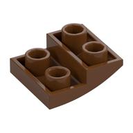 Деталь LEGO Скос изогнутый перевёрнутый 2 x 1, Красно-коричневый
