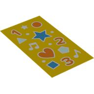 Деталь LEGO Duplo Blanket 50 x 90 with Orange 1, 2, 3, Heart, Blue Heart, White Shapes print, Желтый