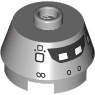 Деталь LEGO Brick Round 2 x 2 Truncated Cone with Cockpit print, Светлый сине-серый