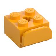 Деталь LEGO Brick Special 2 x 2 with Photo Clip, Ярко-светло-оранжевый
