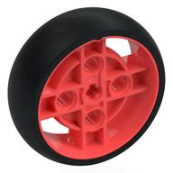 Деталь LEGO Wheel 43 with 4 Spokes with1 Holes and Black Integral Tire, Коралловый