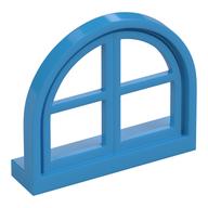 Деталь LEGO Window 4 x 3 Lattice with Rounded Top, Темно-лазурный