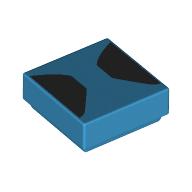 Деталь LEGO Tile 1 x 1 with Black Shapes print, Темно-лазурный