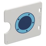 Деталь LEGO Duplo Door / Window with Cutout with Medium Azure Porthole, Dark Blue Window print, Белый