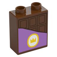 Duplo Brick 1 x 2 x 2 with Chocolate Bar print