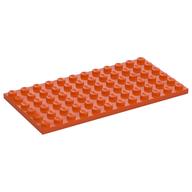 Деталь LEGO Пластина 6 x 12, Красно-оранжевый
