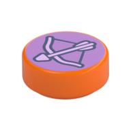 Tile Round 1 x 1 with Bow and Arrow print (Archery Badge) print