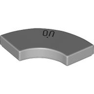 Tile 2 x 2 Curved, Macaroni with 'ON'print