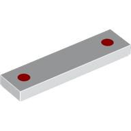 Деталь LEGO Tile 1 x 4 with White Dots print, Белый