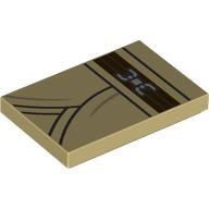Деталь LEGO Tile 2 x 3 with Jedi Robe print, Песочный
