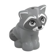 Деталь LEGO Animal, Raccoon Sitting with Dark Bluish Grey Face, White Nose print, Светлый сине-серый