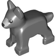 Animal, Dog, Small (Puppy), Alsatian / German Shepherd with Light Bluish Grey Snout, Black Nose, Eyes print