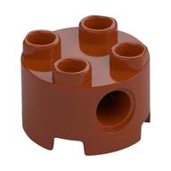 Деталь LEGO Кирпичик круглый 2 x 2, с отверстиями под штифт, Темно-оранжевый