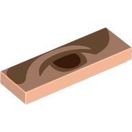 Tile 1 x 3 with Reddish Brown Eye, Nougat Eyebrow print