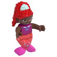 Деталь LEGO Duplo Figure with Hair High Red, Light Aqua Shell, Coral Mermaid Legs (Ariel), Пурпурный