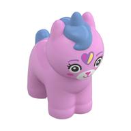 Деталь LEGO Animal, Cat with Lock Dark Azure between Ears, Tails, White Face, Butterfly print, Ярко-розовый
