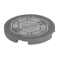Tile Round 3 x 3 with Airlock print