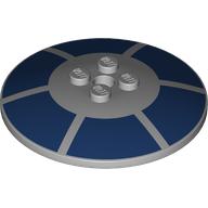 Деталь LEGO Dish 6 x 6 Inverted (Radar) with Dark Blue Radial Shapes print, Светлый сине-серый