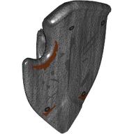 Деталь LEGO Minifig Shield Broad with Cutout Corner with Rust, Scratches print, Жемчужный титановый