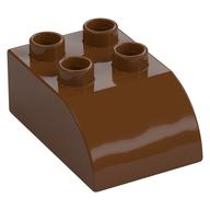 Деталь LEGO Кирпичик 2 x 3, с изогнутым верхом, Красно-коричневый