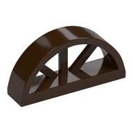 Деталь LEGO Window 1 x 4 x 1 2/3 with Spoked Rounded Top, Темно-коричневый