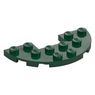 Деталь LEGO Пластина круглая половинная 3 x 6, с вырезом 1 x 2, Темно-зеленый