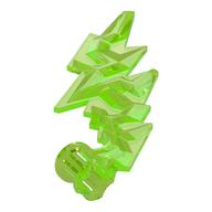 Деталь LEGO Wave / Lightning with Axle Hole, Прозрачный ярко-зеленый