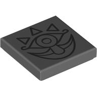 Деталь LEGO Tile 2 x 2 with Dark Bluish Grey Face Drawing print (Gossip Stone), Темный сине-серый
