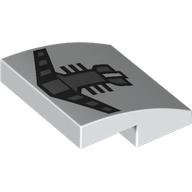Деталь LEGO Slope Curved 2 x 2 x 2/3 with Dark Bluish Grey Clone Trooper Mask print, Белый