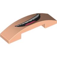 Деталь LEGO Slope Curved 4 x 1 Double with No Studs and Wide Mouth print, Светлый телесный