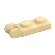 Деталь LEGO Пластина шарнирная фиксирующая 1 x 2, с 2 пальцами на торце, без паза, с 7 зубьями, Песочный