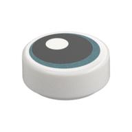 Деталь LEGO Tile Round 1 x 1 with Medium Azure Eye, Black Pupil print, Белый