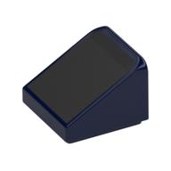 Деталь LEGO Slope 30° 1 x 1 x 2/3 with Black Surface print, Темно-синий