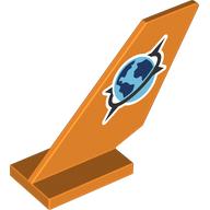 Деталь LEGO Tail Shuttle with Globe / Explorers Symbol print, Оранжевый