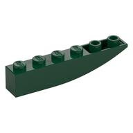 Деталь LEGO Скос изогнутый перевёрнутый 6 x 1, Темно-зеленый