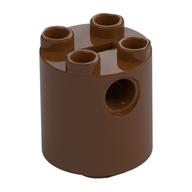 Деталь LEGO Brick, Round 2 x 2 x 2 Robot Body - with Bottom Axle Holder x Shape + Orientation, Красно-коричневый
