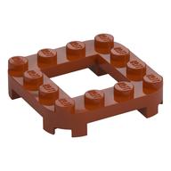 Деталь LEGO Plate Round Corners 4 x 4 x 2/3 Circle with 2 x 2 Cutout, Темно-оранжевый
