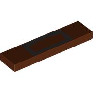 Деталь LEGO Tile 1x 4 with Black Goatee print, Красно-коричневый