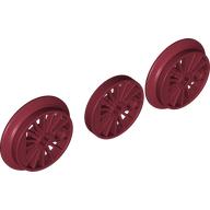 Деталь LEGO 3 TRAIN WHEEL Г30 M+U FLANGE, Темно-красный
