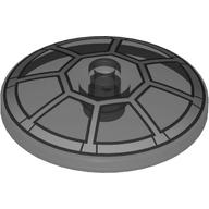 Деталь LEGO Dish 4 x 4 Inverted with Silver Cockpit Print, Прозрачный черный