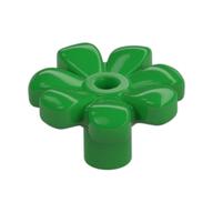 Деталь LEGO Plant, Flower, Minifig Accessory with 7 Thick Petals and Pin, Center Ring, Ярко-зеленый