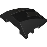 Деталь LEGO Wedge Curved 4 x 3 No Studs with Dark Bluish Grey Shapes, Light Bluish Grey Stripes print, Черный