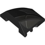 Деталь LEGO Wedge Curved 4 x 3 No Studs with Dark Bluish Grey Shapes, Light Bluish Grey Stripes print, Черный
