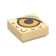 Деталь LEGO Tile 1 x 1 with Bright Light Orange Eye, Dark Tan Feathers print, Песочный