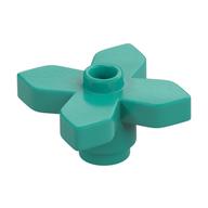 Деталь LEGO Plant Flower 2 x 2 Leaves - Angular, Темно-бирюзовый