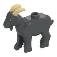 Деталь LEGO Animal, Goat with Tan Horns print, Темный сине-серый