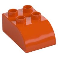 Деталь LEGO Кирпичик 2 x 3, с изогнутым верхом, Красно-оранжевый
